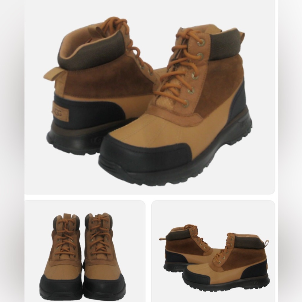 UGG EMMETT MEN DUCK BOOTS LEATHER CHESTNUT Cold Weather Rated & waterproof - Picture 2 of 4